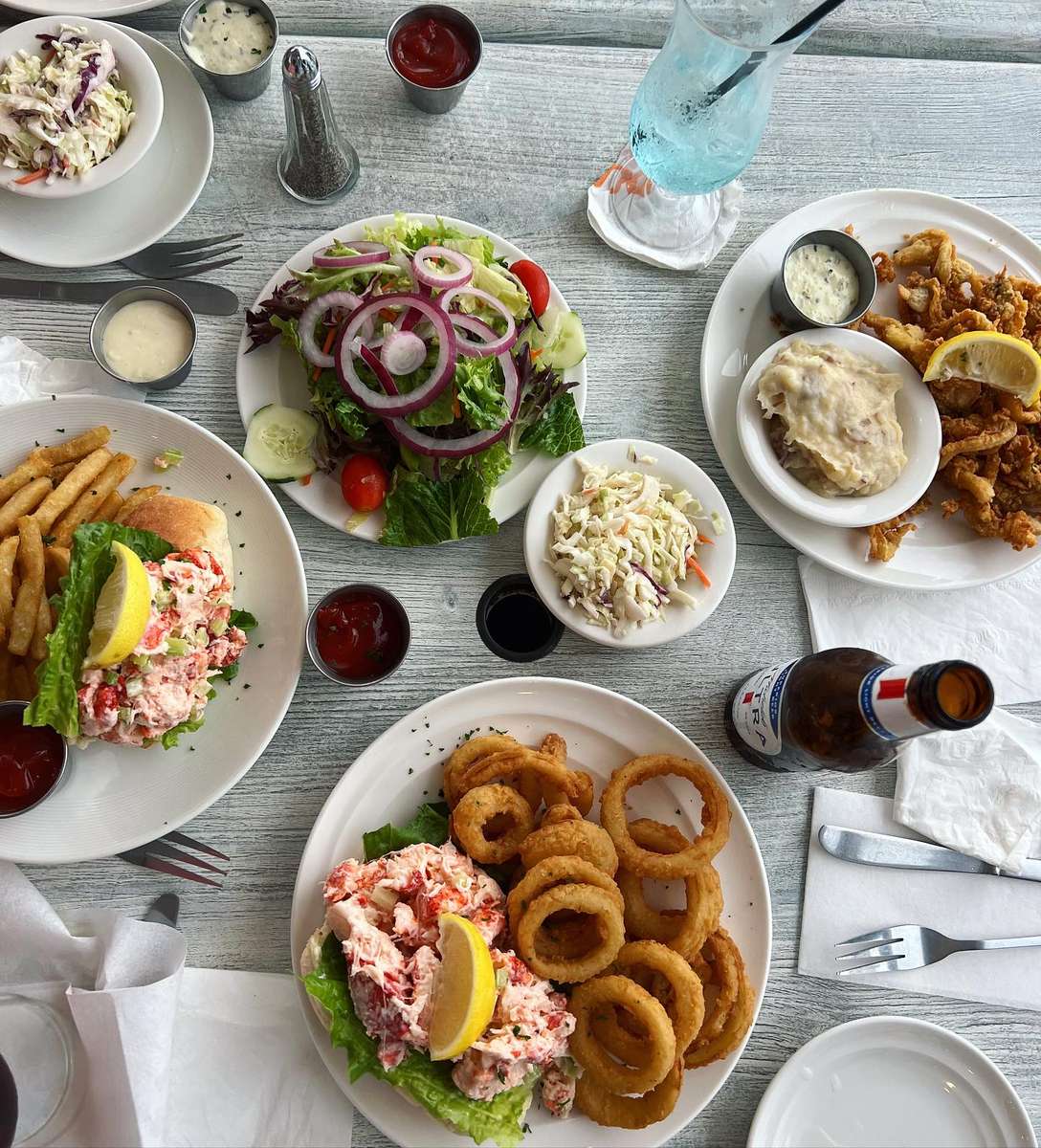 spread of menu items