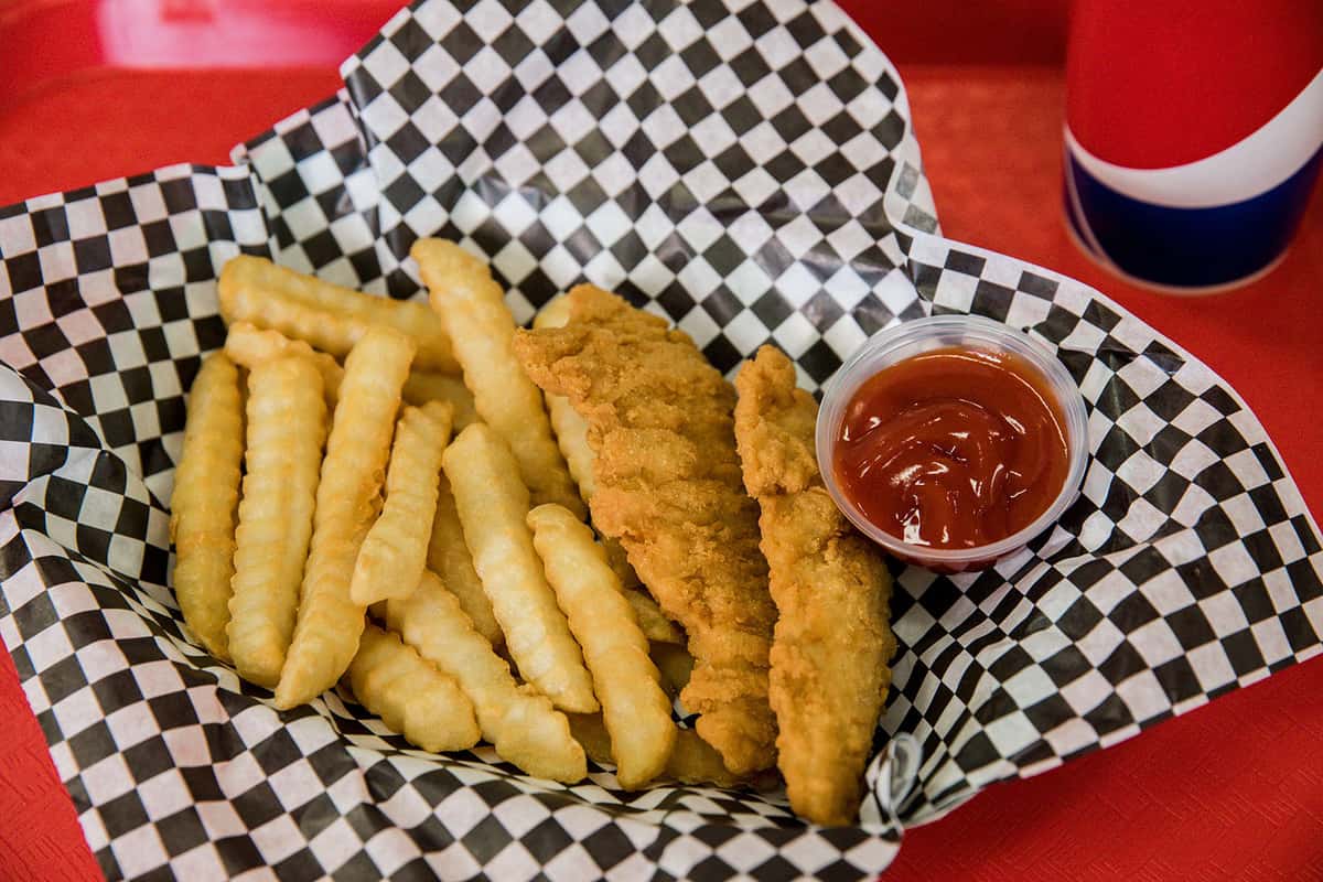 chicken tenders and fries
