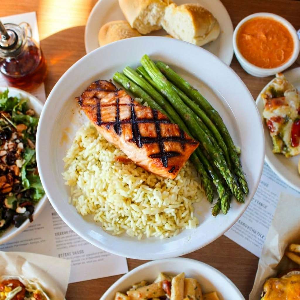 Grilled salmon plate