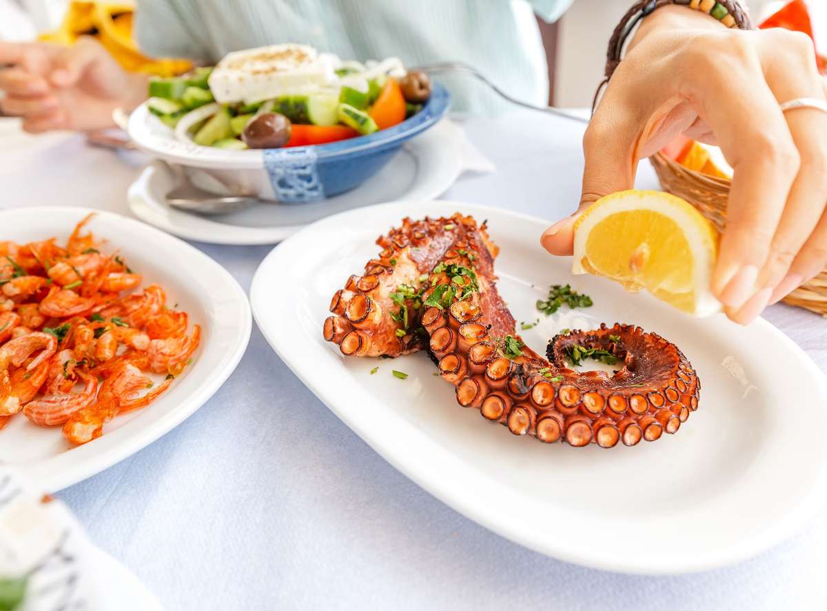 Octopus dish with lemon