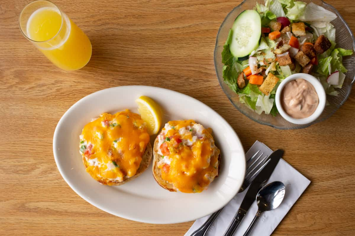 Crab Harbor Seafood Melt - Menu - Sunset Grill - American Restaurant in ...