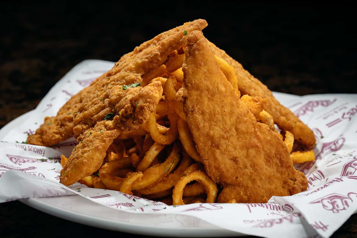 chicken fingers and curly fries