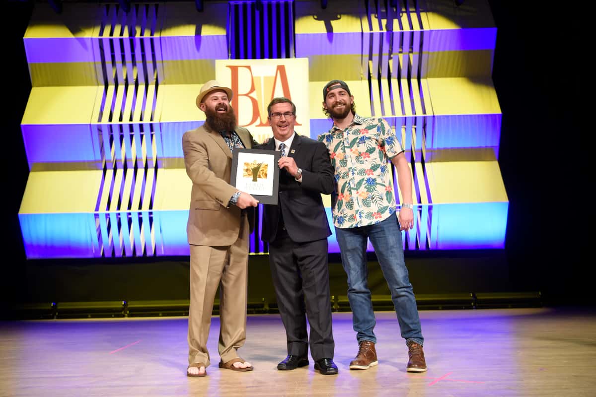 Picture of Joyride brew team accepting World Beer Cup Gold