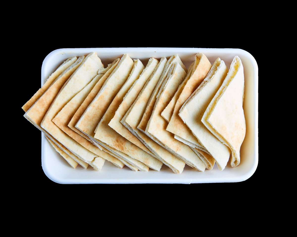 Catering tray of FelFel pita wraps prepared for an office event