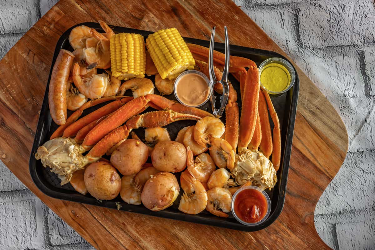 Shrimp And Crab Leg Combo One Pound Shrimp Two Clusters