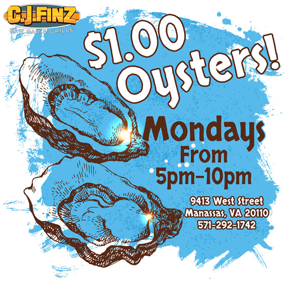 $1 Oysters on Mondays from 5pm to 10pm.