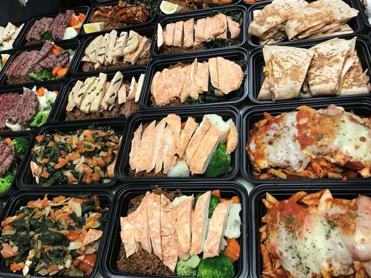 Variety of meal prep trays