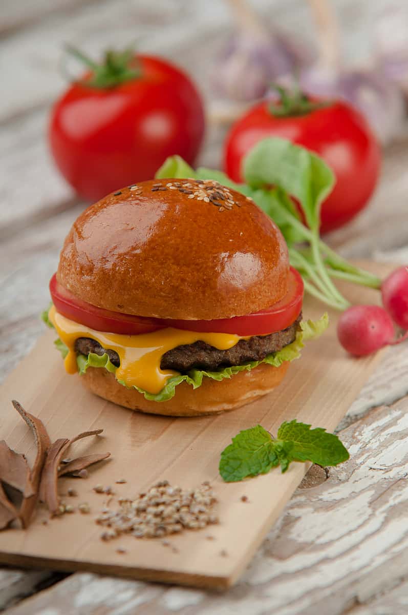 Burger with tomatoes