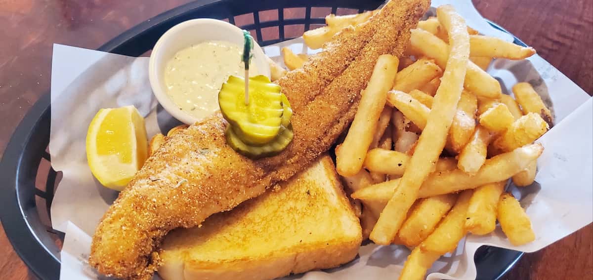 Fried Fish Basket - Entrees - Rising Sun Cafe - Brunch Restaurant in  Denton, TX