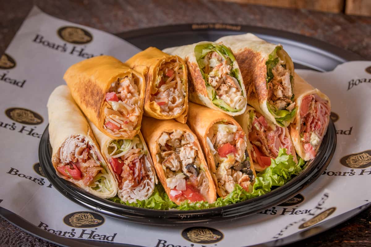 wraps on a tray