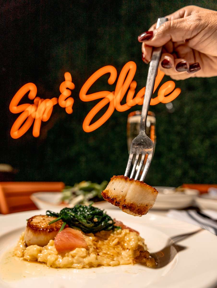 Saffron Risotto, sautéed spinach , grapefruit segmente