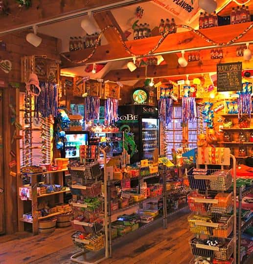 Sleeping bear sweets gift shop with aisles of candy and drinks