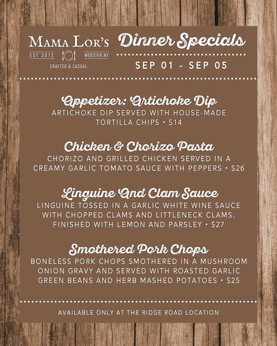 Weekly Dinner Specials
