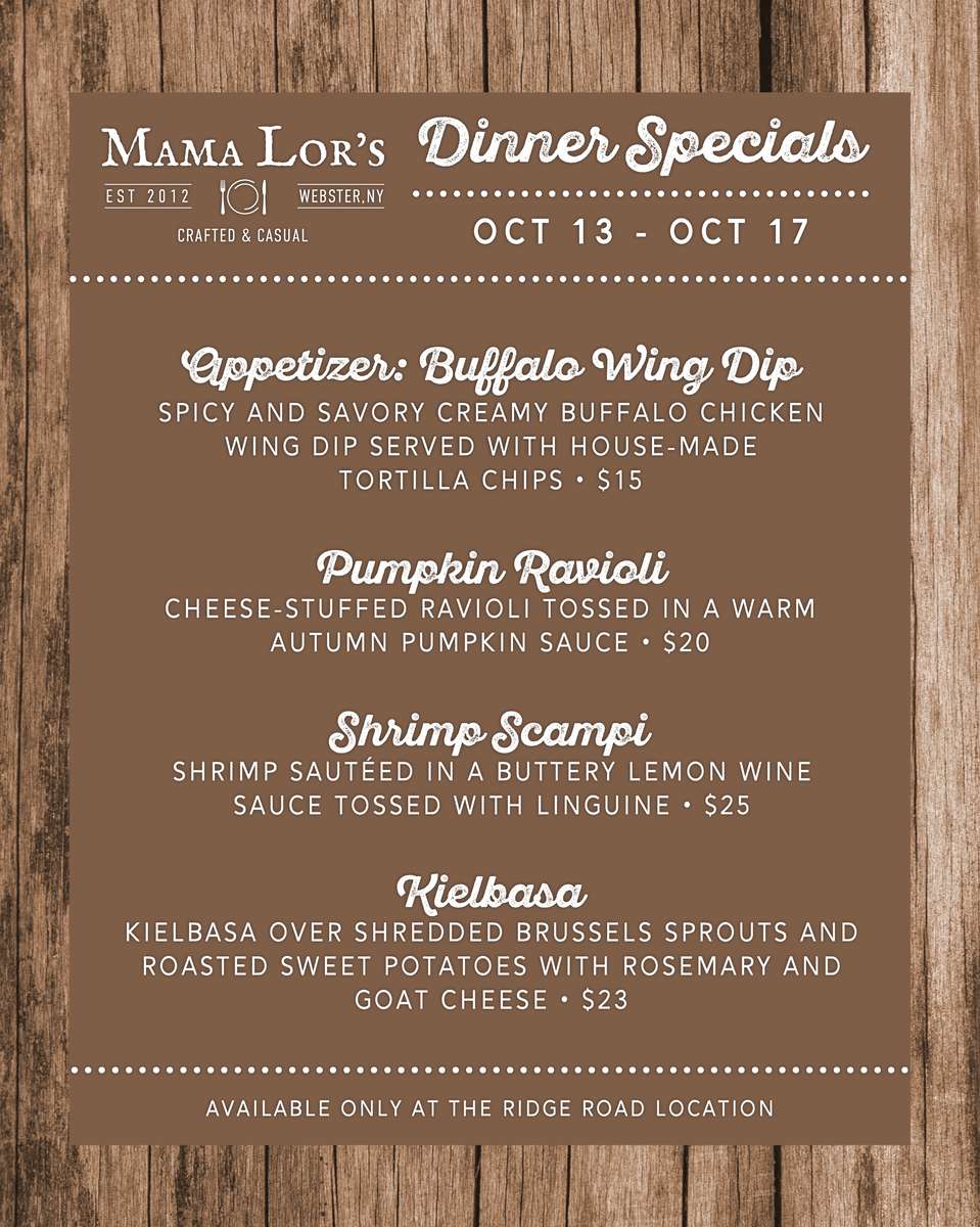 Weekly Dinner Specials