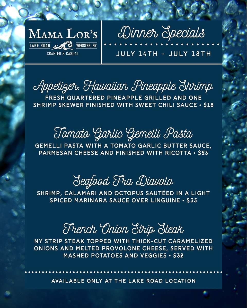 Weekly Dinner Specials
