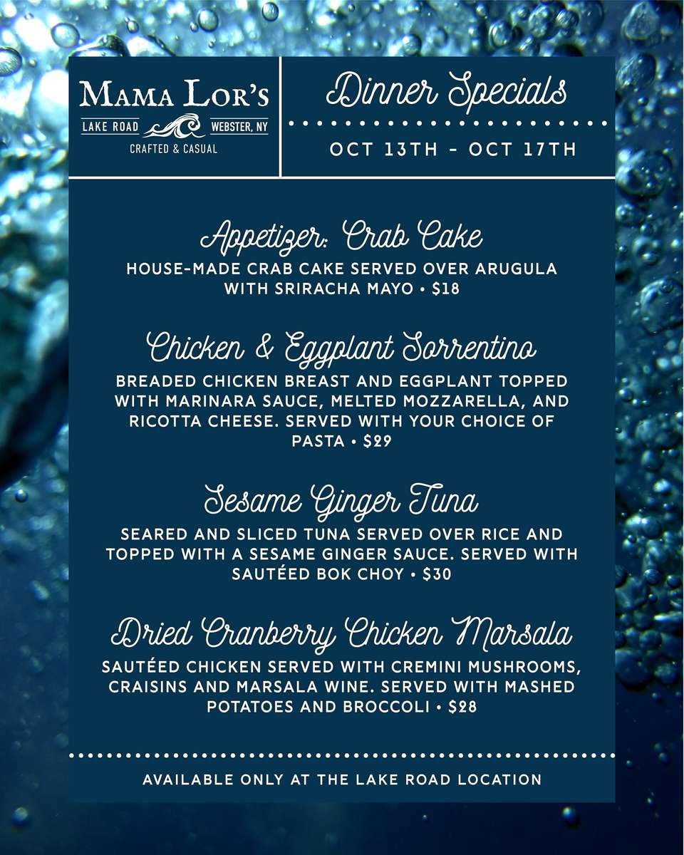 Weekly Dinner Specials