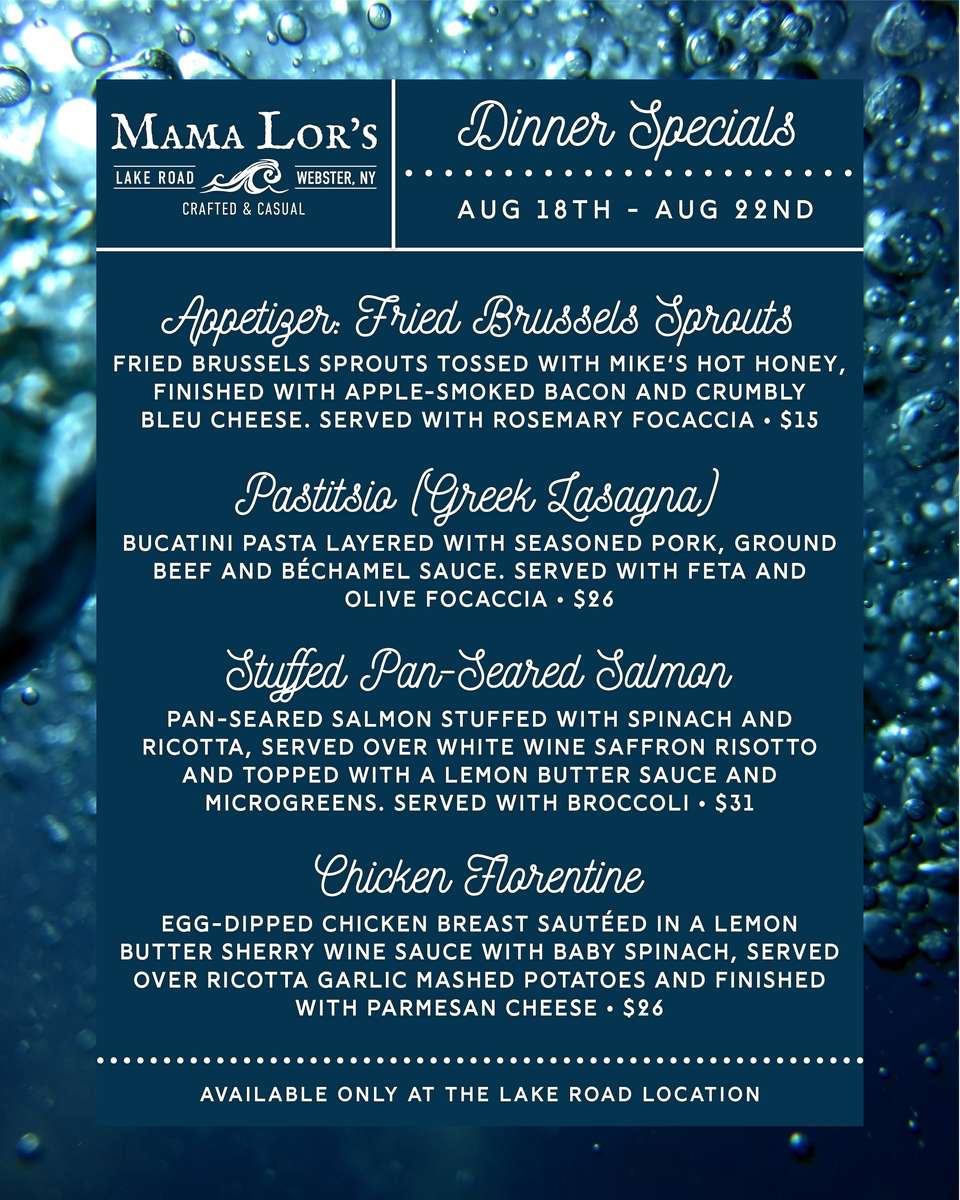 Weekly Dinner Specials