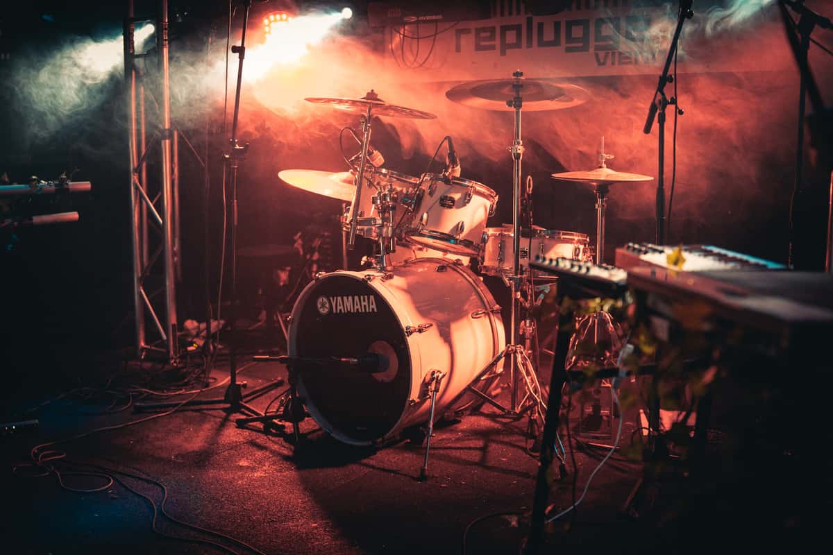 event stage with drum set