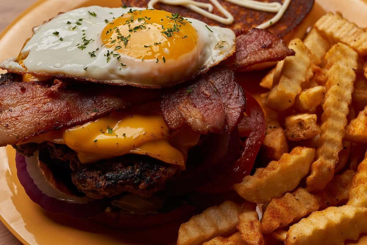 Burger, Egg, Bacon