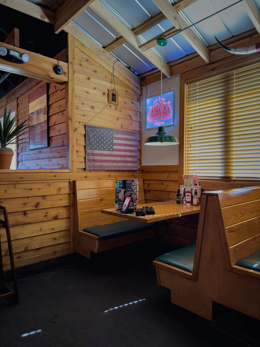 Warm and casual American steakhouse interior