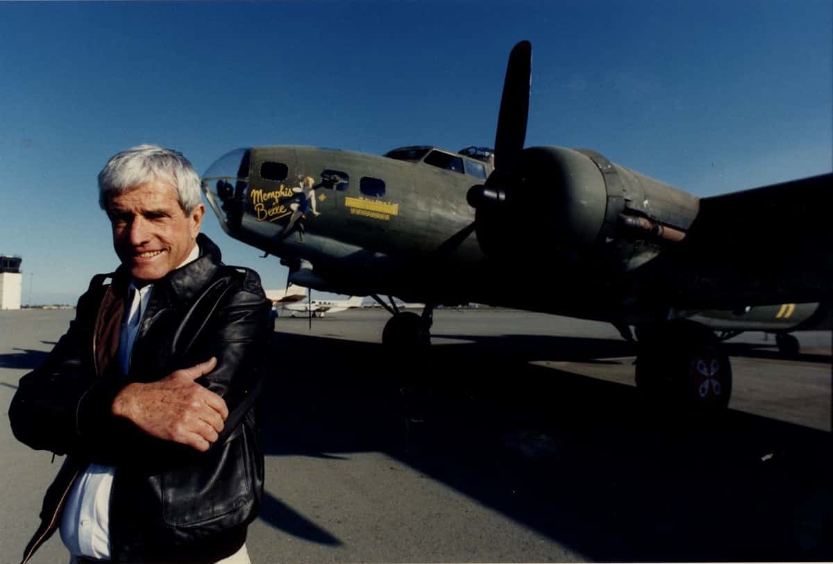 David in front of a plane