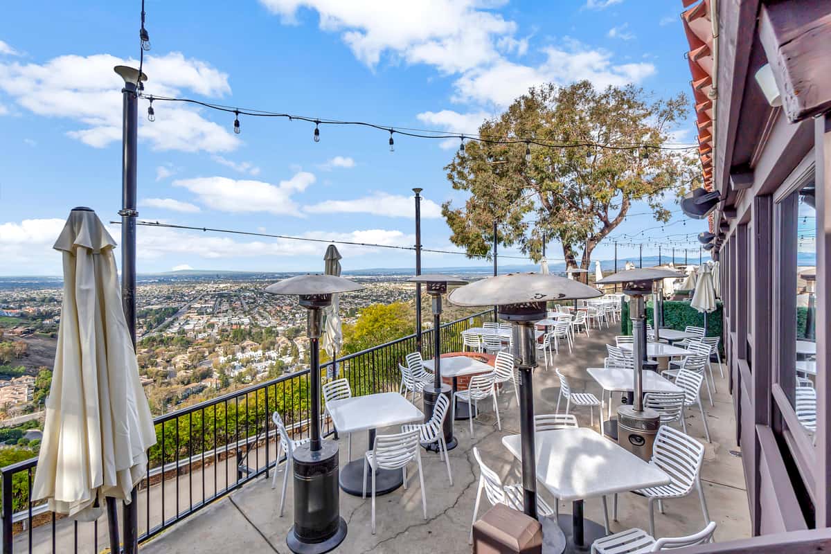 patio seats with view of orange county