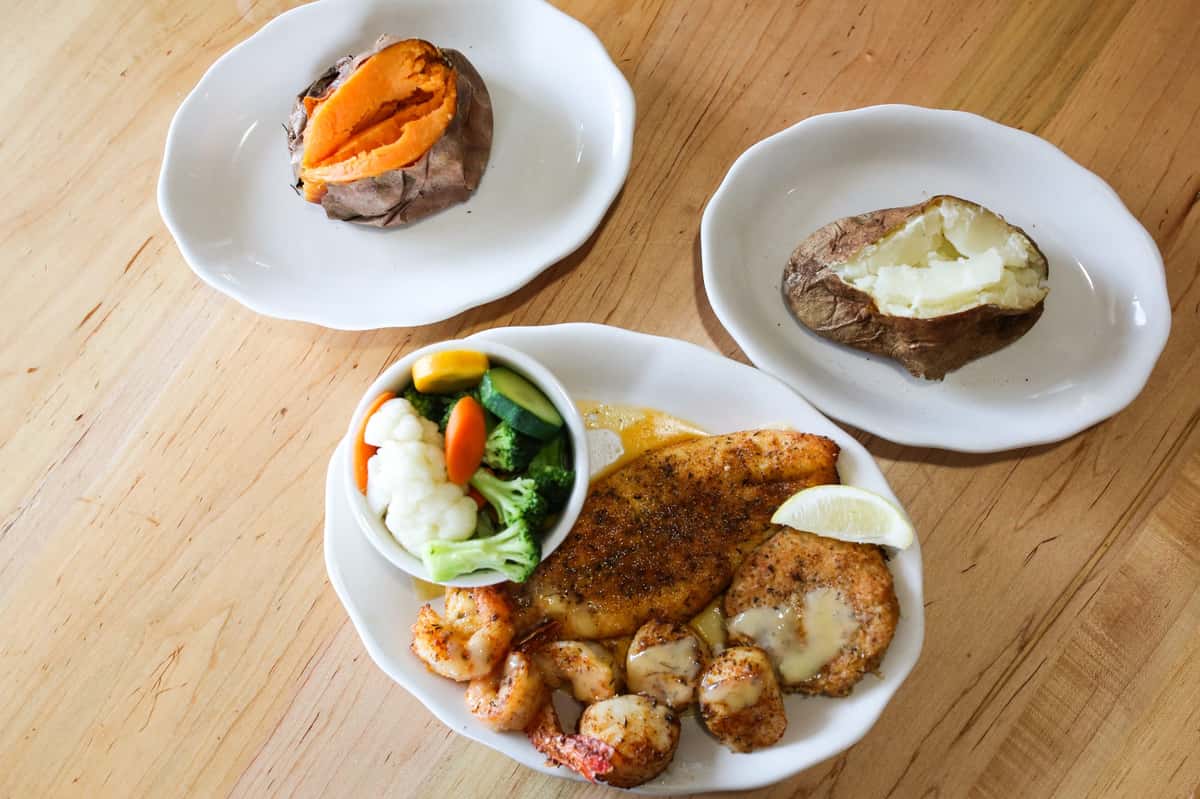Broiled Seafood Platter - Dinner Menu - The Hook Seafood and Oyster House -  Seafood Restaurant in Anderson, SC
