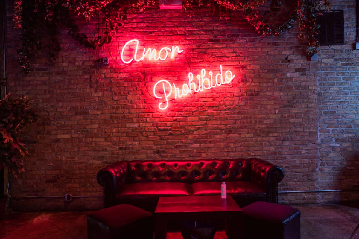 Hot pink neon sign