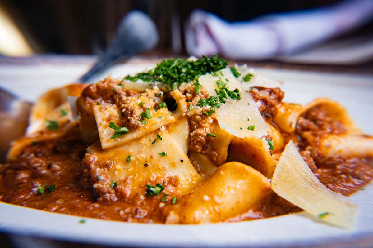 Pappardelle Bolognese Close Up