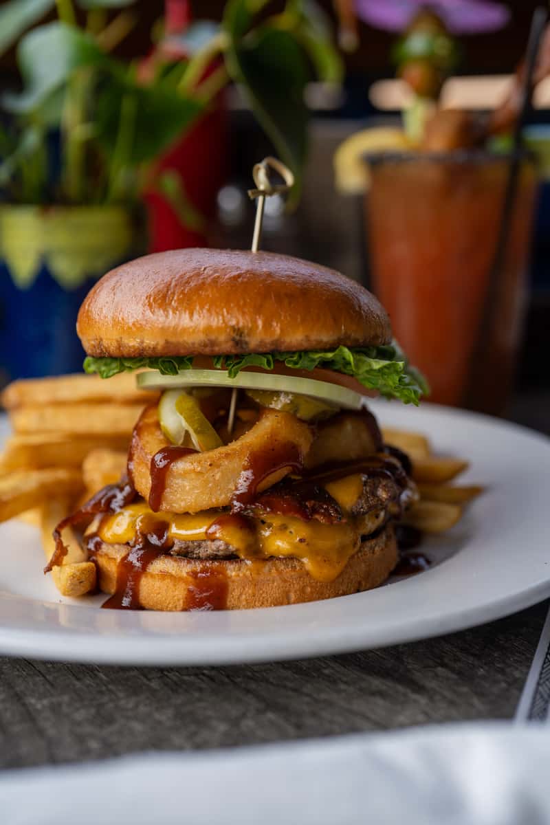 Upcountry Burger with fries.
