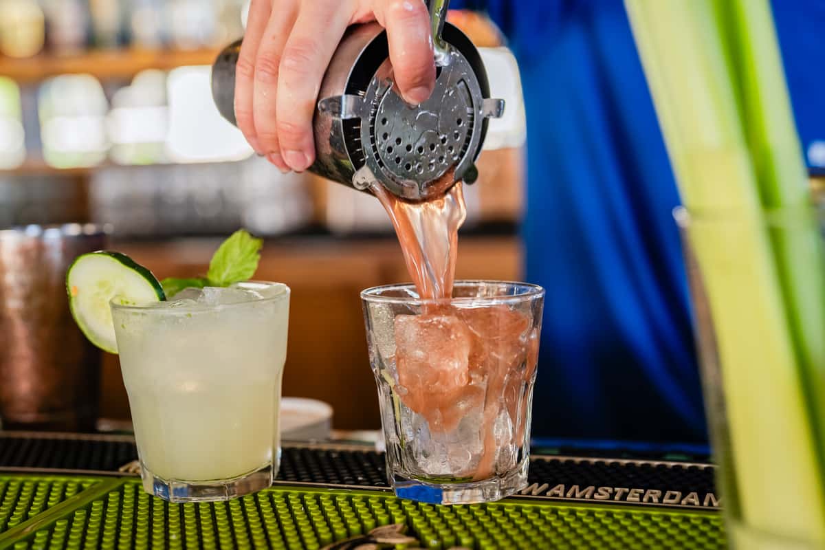 bartender pouring a drink