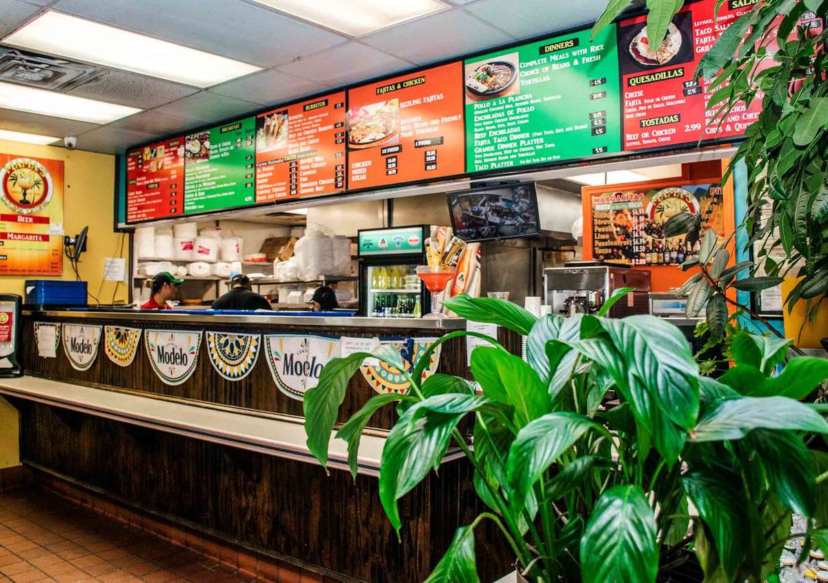 behind the counter