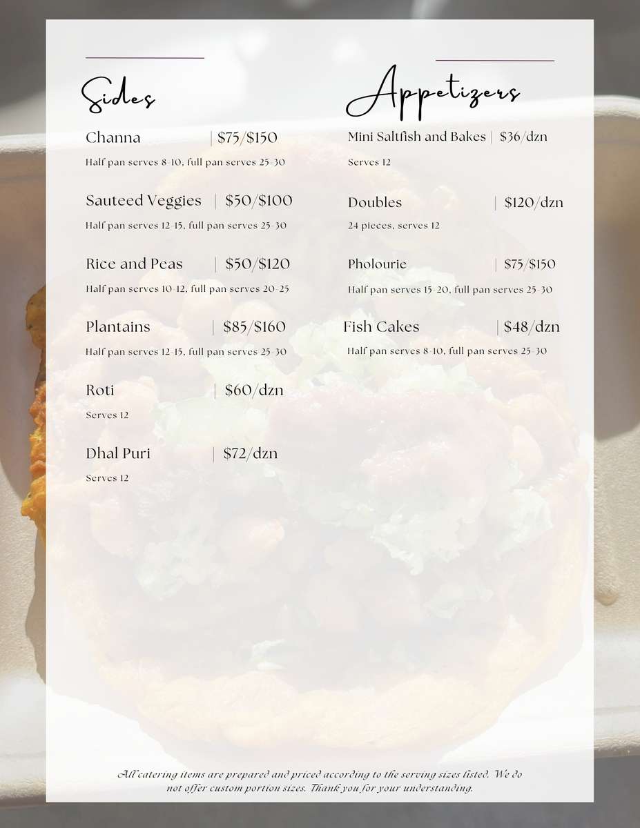 Catering Menu Page 2