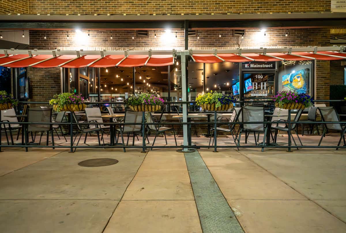 Photo of patio at night time
