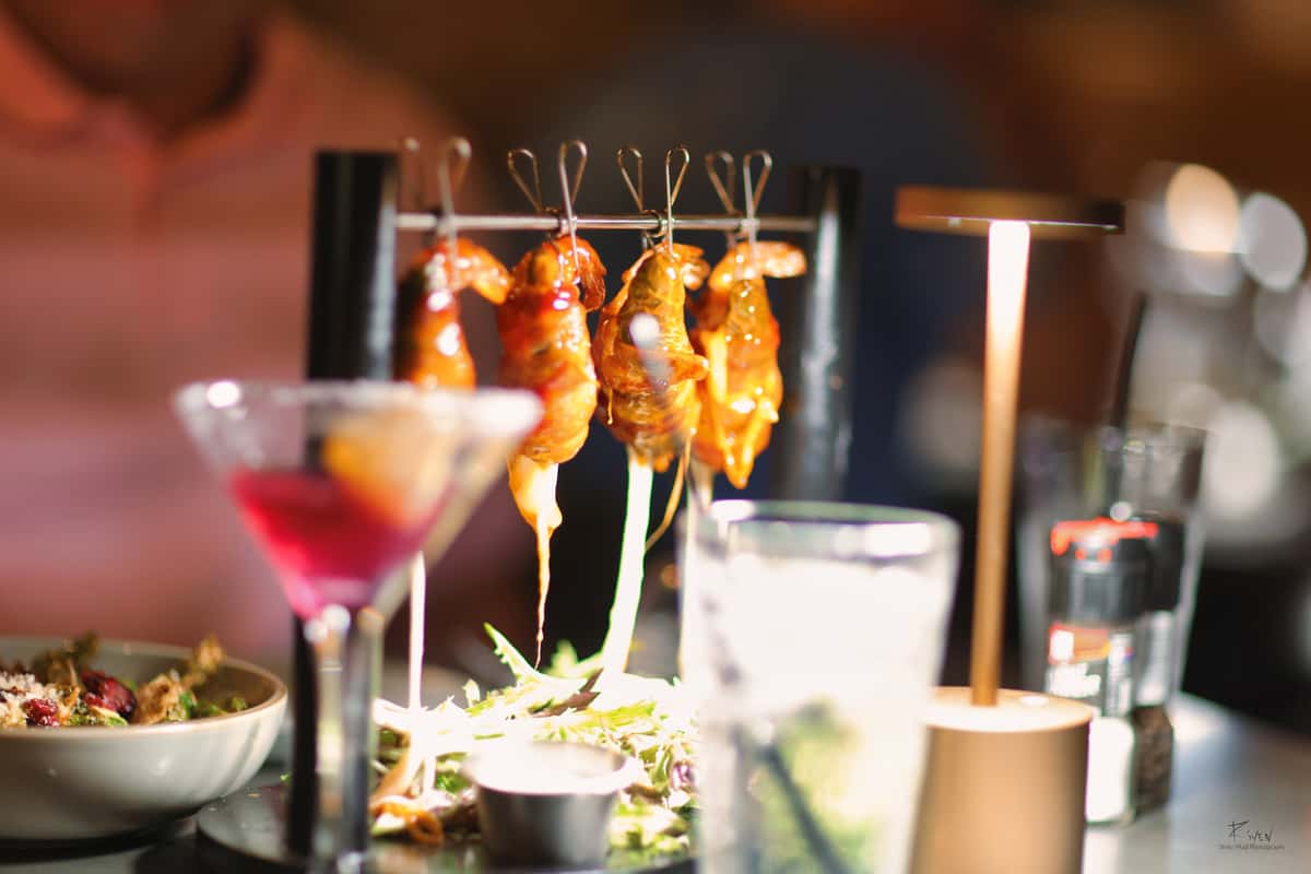 Food and drinks on a table