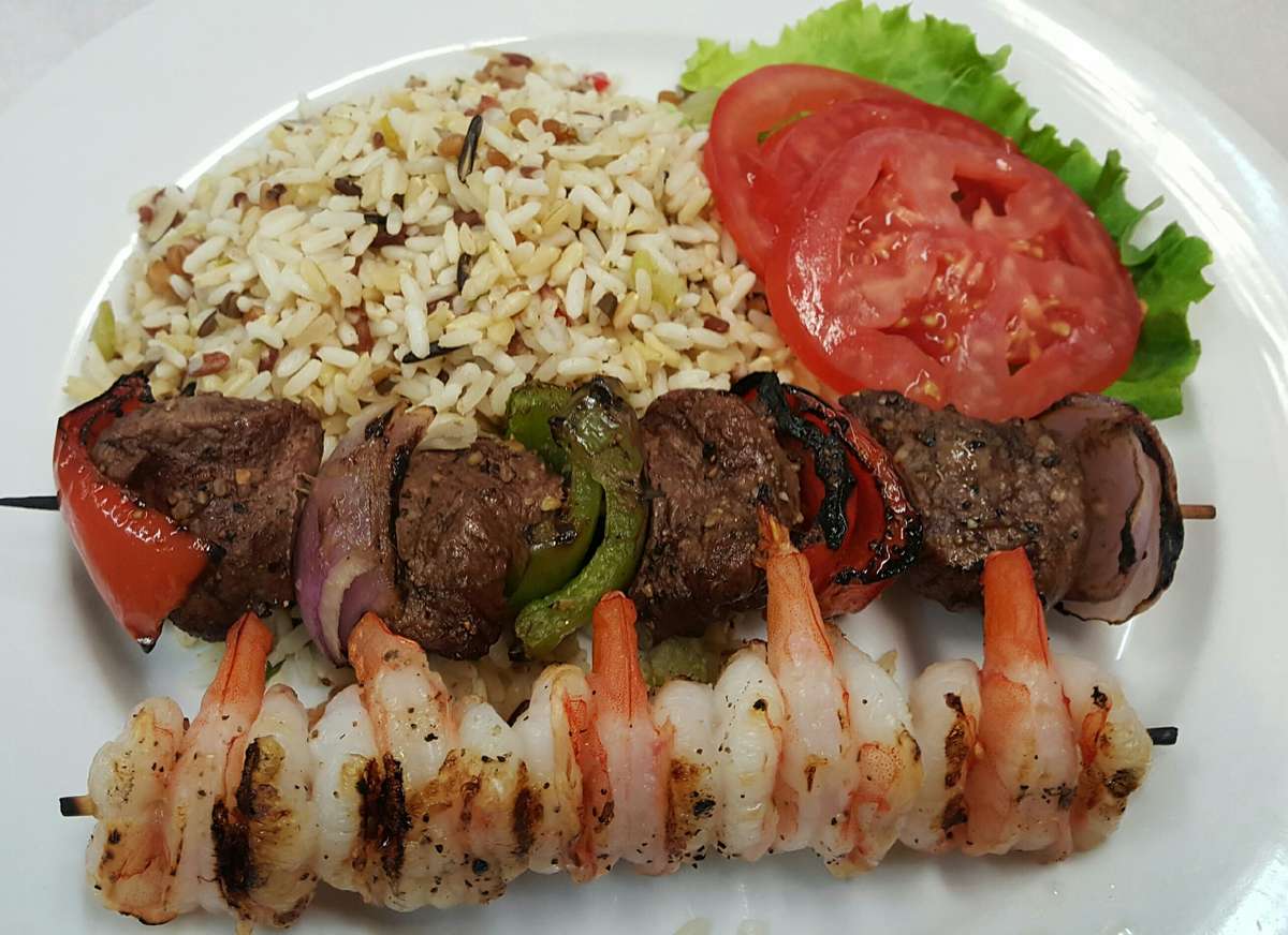 Kababs and rice