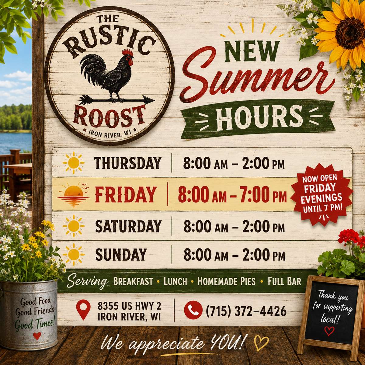 Summer hours 2026