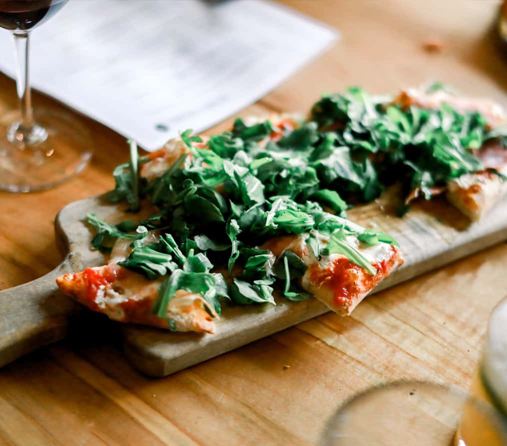 Vegetables on a wood plate