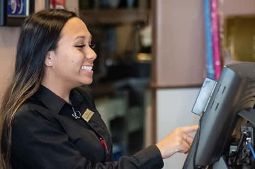woman smiling