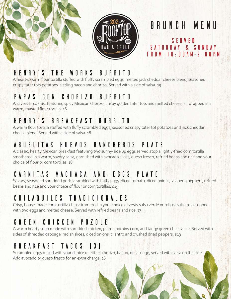 brunch menu