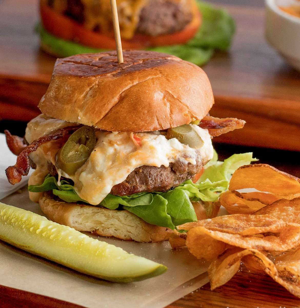 Burger and chips