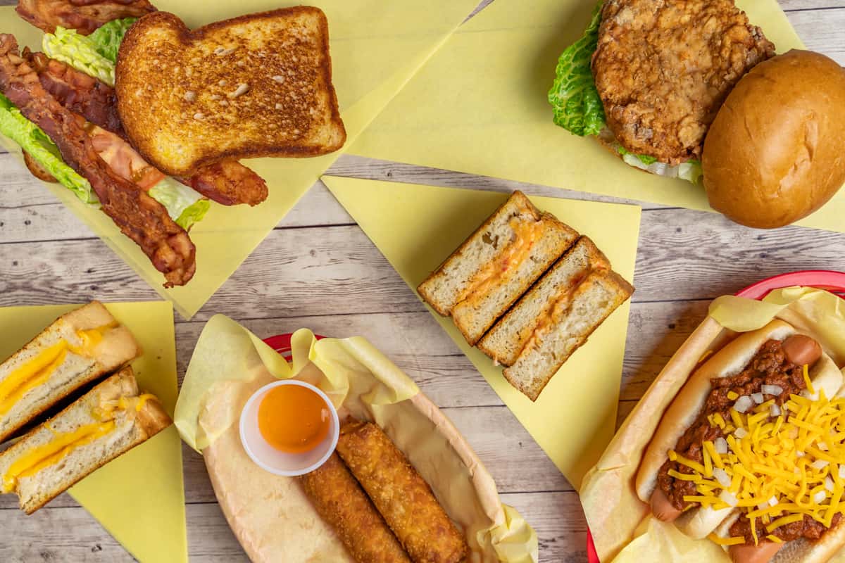 Group of food items