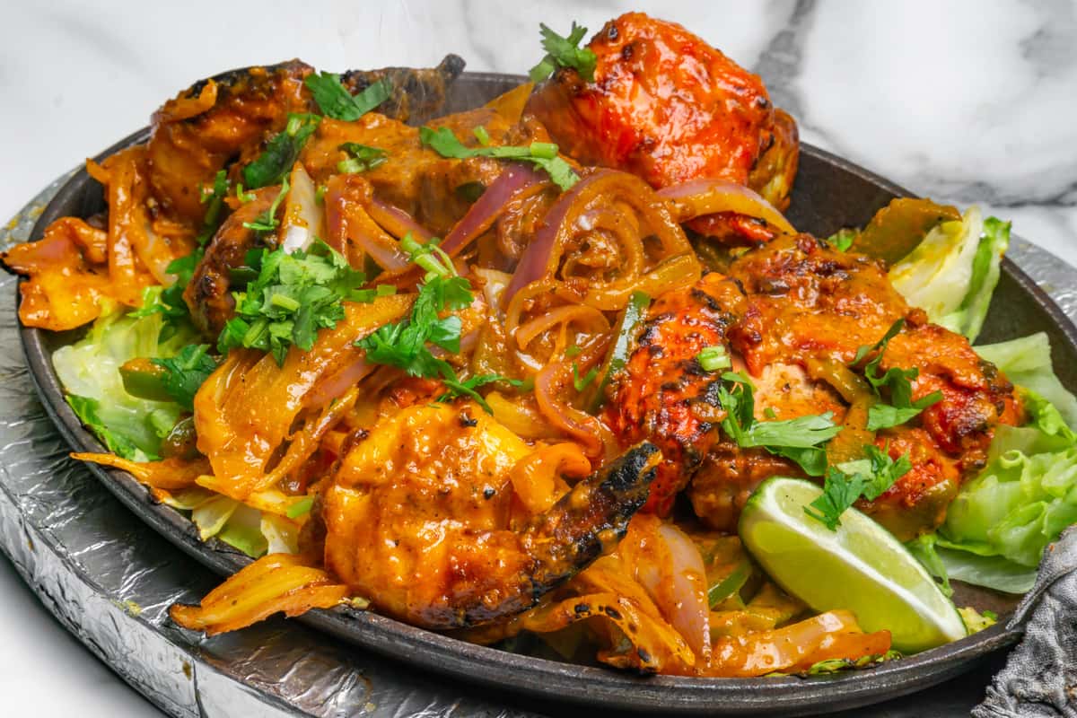 Chicken Tikka on sizzler