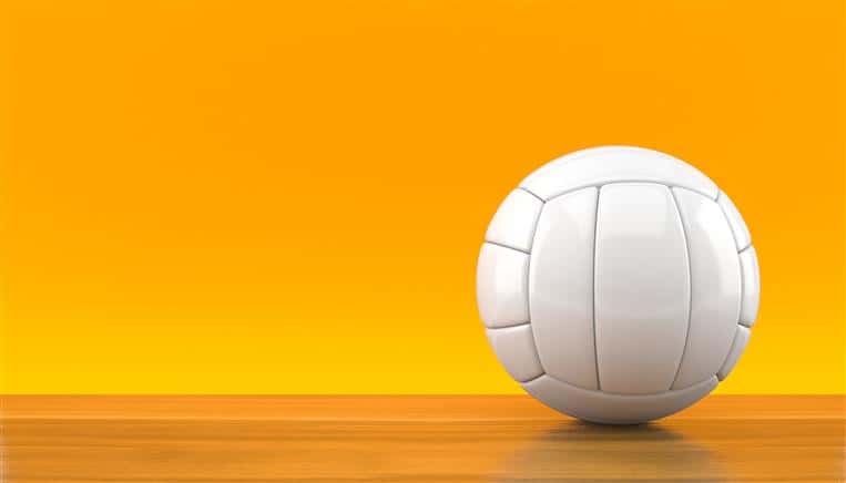 volleyball on orange background