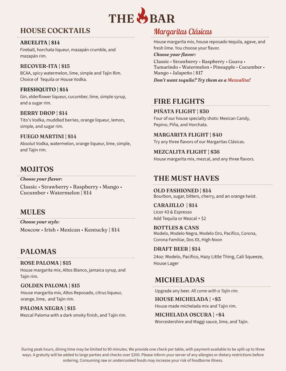 Cocktail Menu