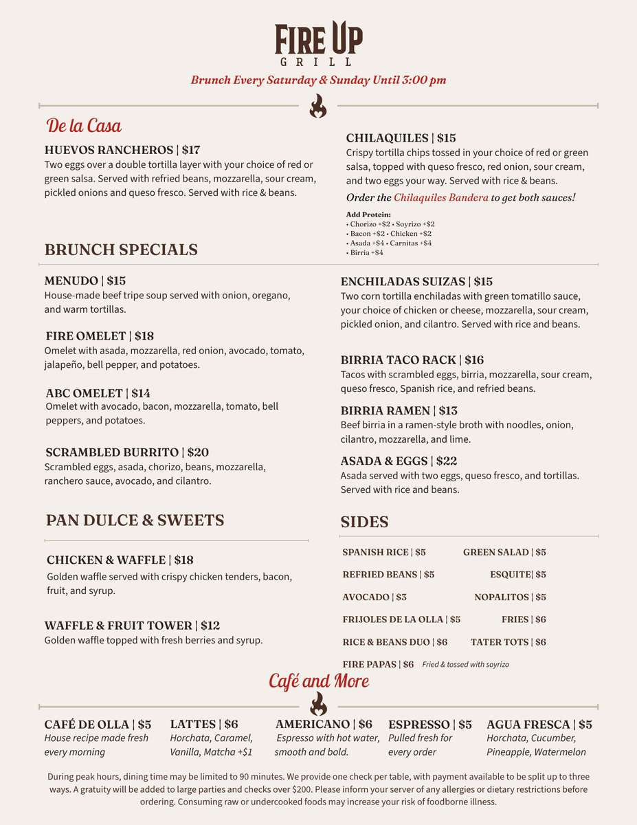 Brunch Menu