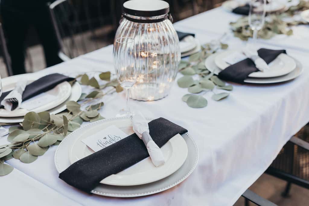 table for prepared for guests