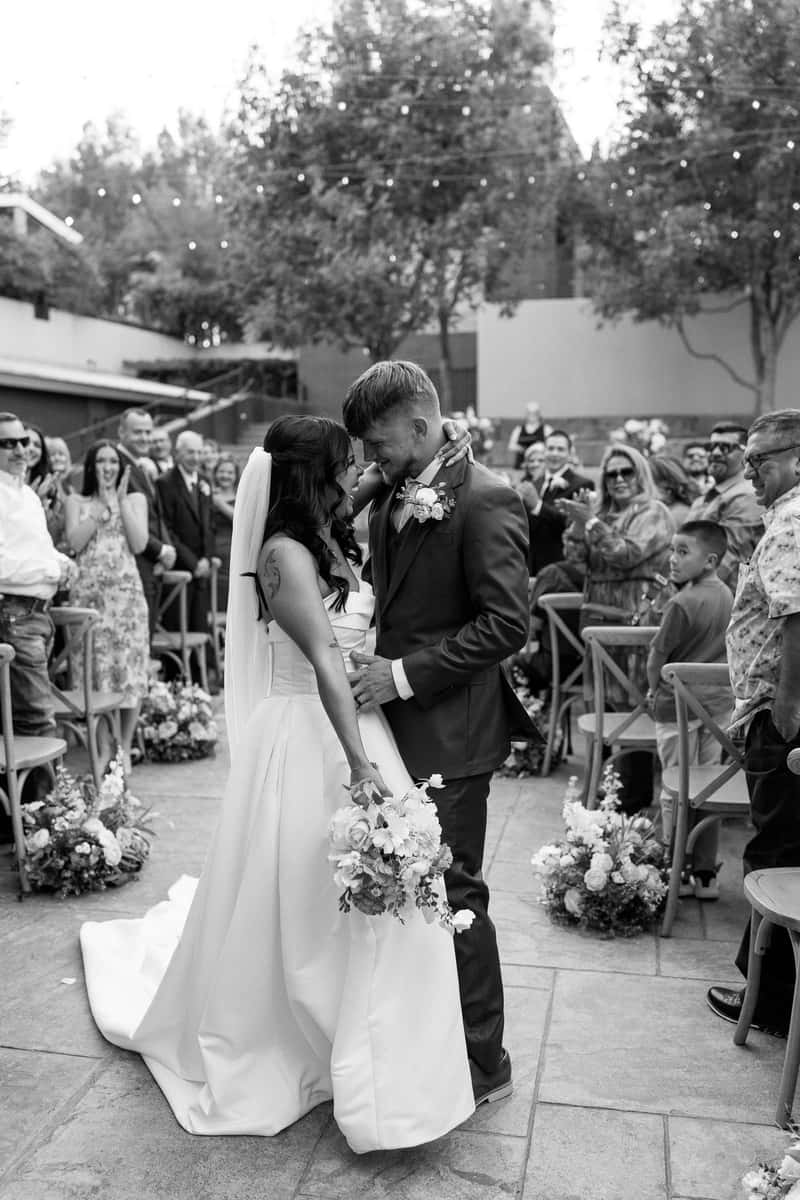 down the aisle b&W