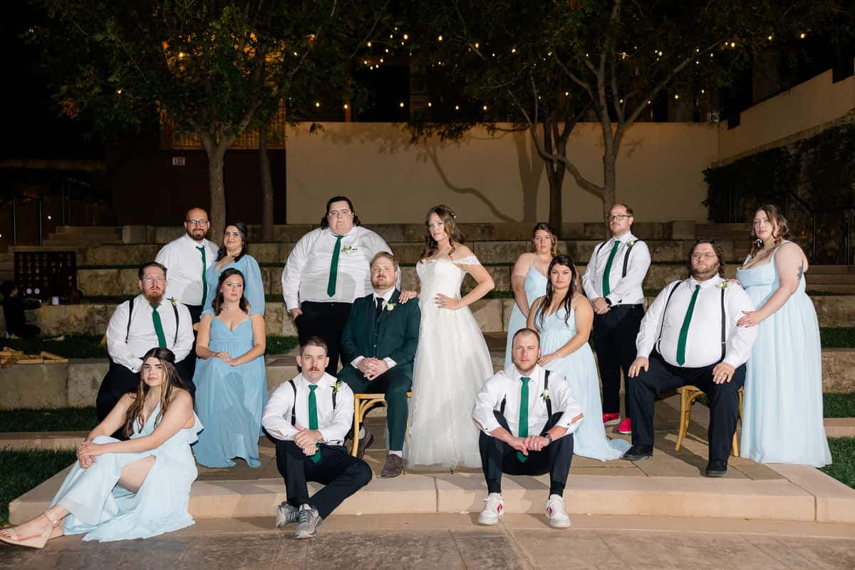 late night bridal party photoshoot