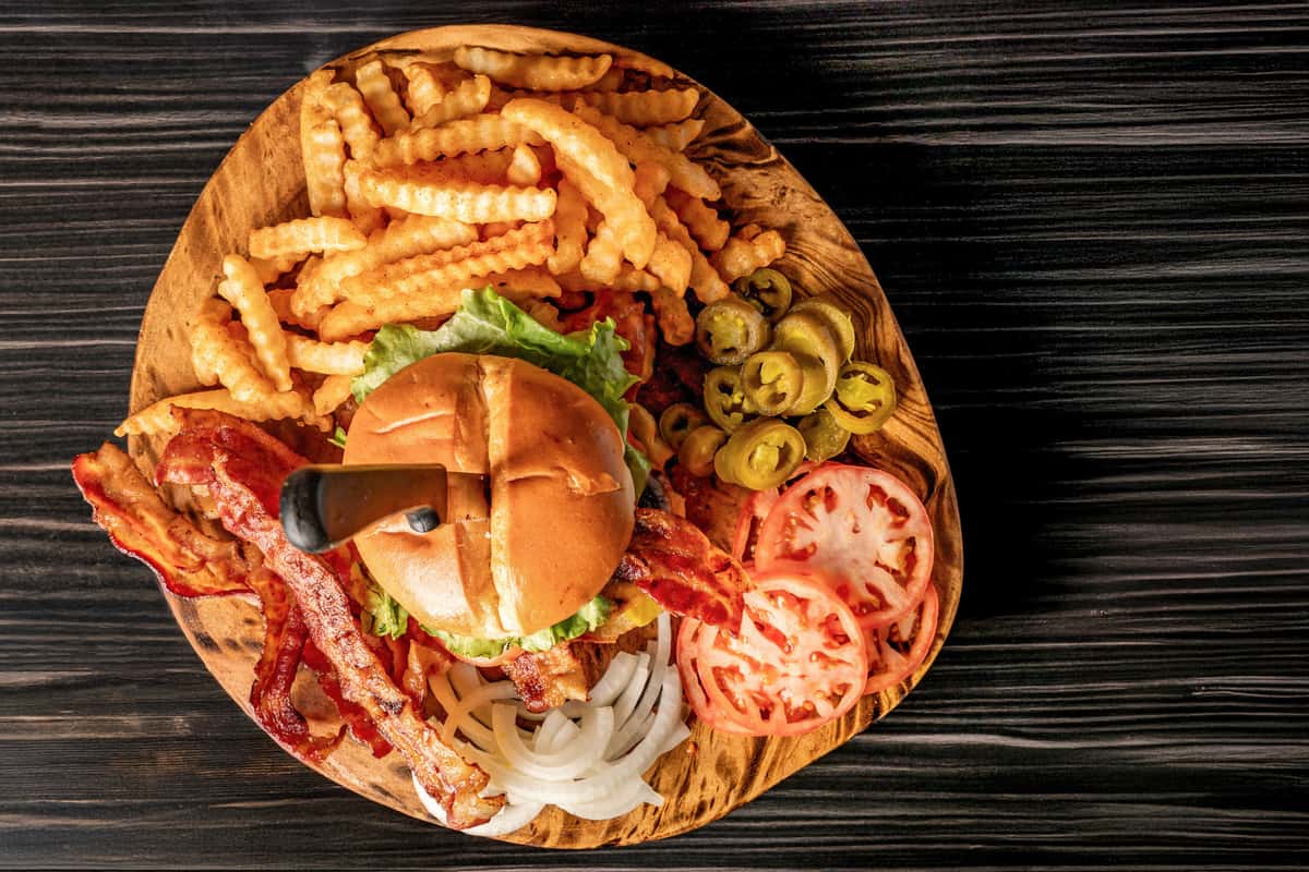 Acadiana Burger with Fries